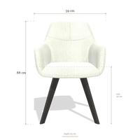 Dining Chair with Armrests Basil 6624, dimensions 59 x 65 x 88 cm