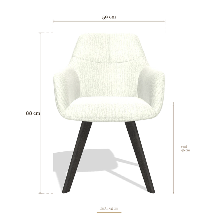 Dining Chair with Armrests Basil 6624, dimensions 59 x 65 x 88 cm