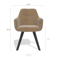 Silla de comedor con reposabrazos Basil 6624, medidas 59 x 65 x 88 cm