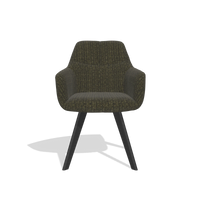 Esszimmerstuhl mit Armlehnen Basil 6624 in Stoff Niagara 502 (Schwarz), Beine in Schwarz, Vorderansicht