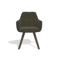 Esszimmerstuhl mit Armlehnen Basil 6624 in Stoff Niagara 502 (Schwarz), Beine in Nussbaum, Vorderansicht