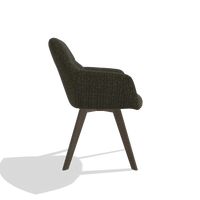 Esszimmerstuhl mit Armlehnen Basil 6624 in Stoff Niagara 502 (Schwarz), Beine in Nussbaum, Seitenansicht