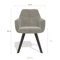 Sedia da pranzo con braccioli Basil 6624, dimensioni 59 x 65 x 88 cm