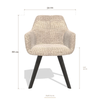 Dining Chair with Armrests Basil 6624, dimensions 59 x 65 x 88 cm