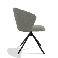 Chaise de salle à manger Bolzano 6644 en tissu Lodge 01 (taupe), pied pivotant en noir, vue de profil