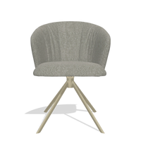 Chaise de salle à manger Bolzano 6644 en tissu Lodge 01 (taupe), pied pivotant en champagne, vue de face