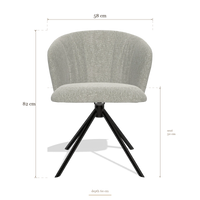 Chaise de salle à manger Bolzano 6644, dimensions 58 x 60 x 82 cm