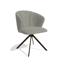 Chaise de salle à manger Bolzano 6644 en tissu Lodge 01 (taupe), pied pivotant en espresso, vue de trois-quarts