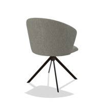 Chaise de salle à manger Bolzano 6644 en tissu Lodge 01 (taupe), pied pivotant en espresso, vue de trois-quarts arrière