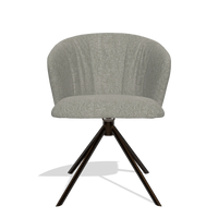 Chaise de salle à manger Bolzano 6644 en tissu Lodge 01 (taupe), pied pivotant en espresso, vue de face