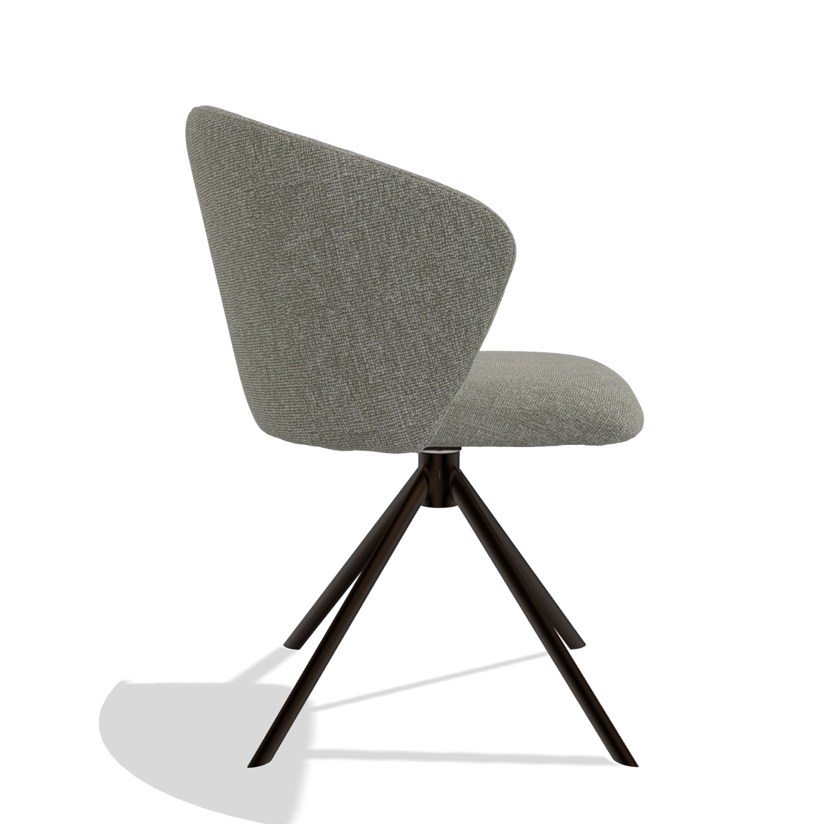 Chaise de salle à manger Bolzano 6644 en tissu Lodge 01 (taupe), pied pivotant en espresso, vue de profil