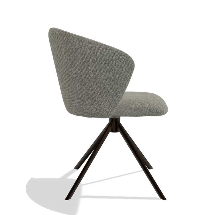Chaise de salle à manger Bolzano 6644 en tissu Lodge 01 (taupe), pied pivotant en espresso, vue de profil