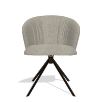 Dining Chair Bolzano 6644 in Taurus 05 fabric (sage), espresso swivel base, front view
