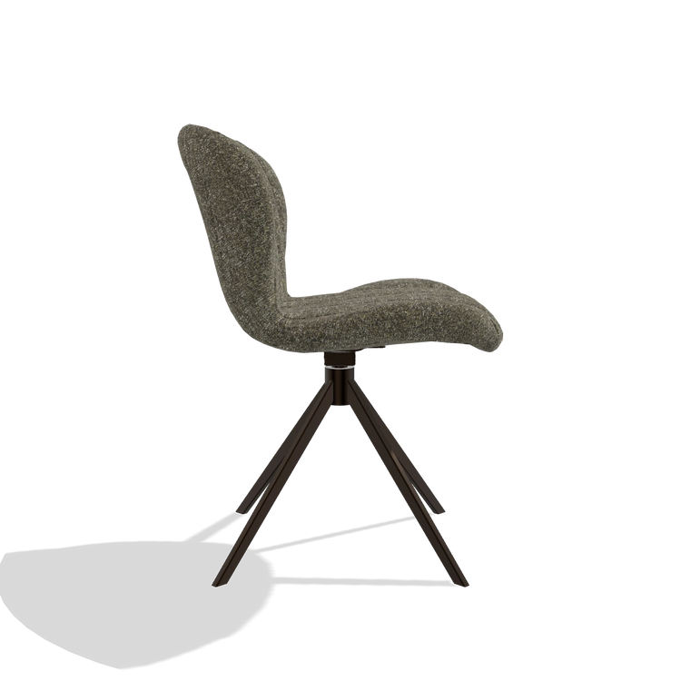 Esszimmerstuhl Butterfly 6412 in Stoff Oasis 88 (Braun), Drehfuß in Espresso, Seitenansicht