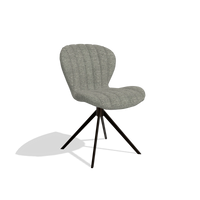 Esszimmerstuhl Butterfly 6412 in Stoff Sneak 149 (Taupe), Drehfuß in Espresso, Schrägansicht