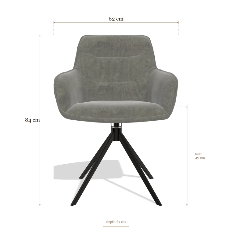 Dining Chair Como 6450, dimensions 62 x 61 x 84 cm