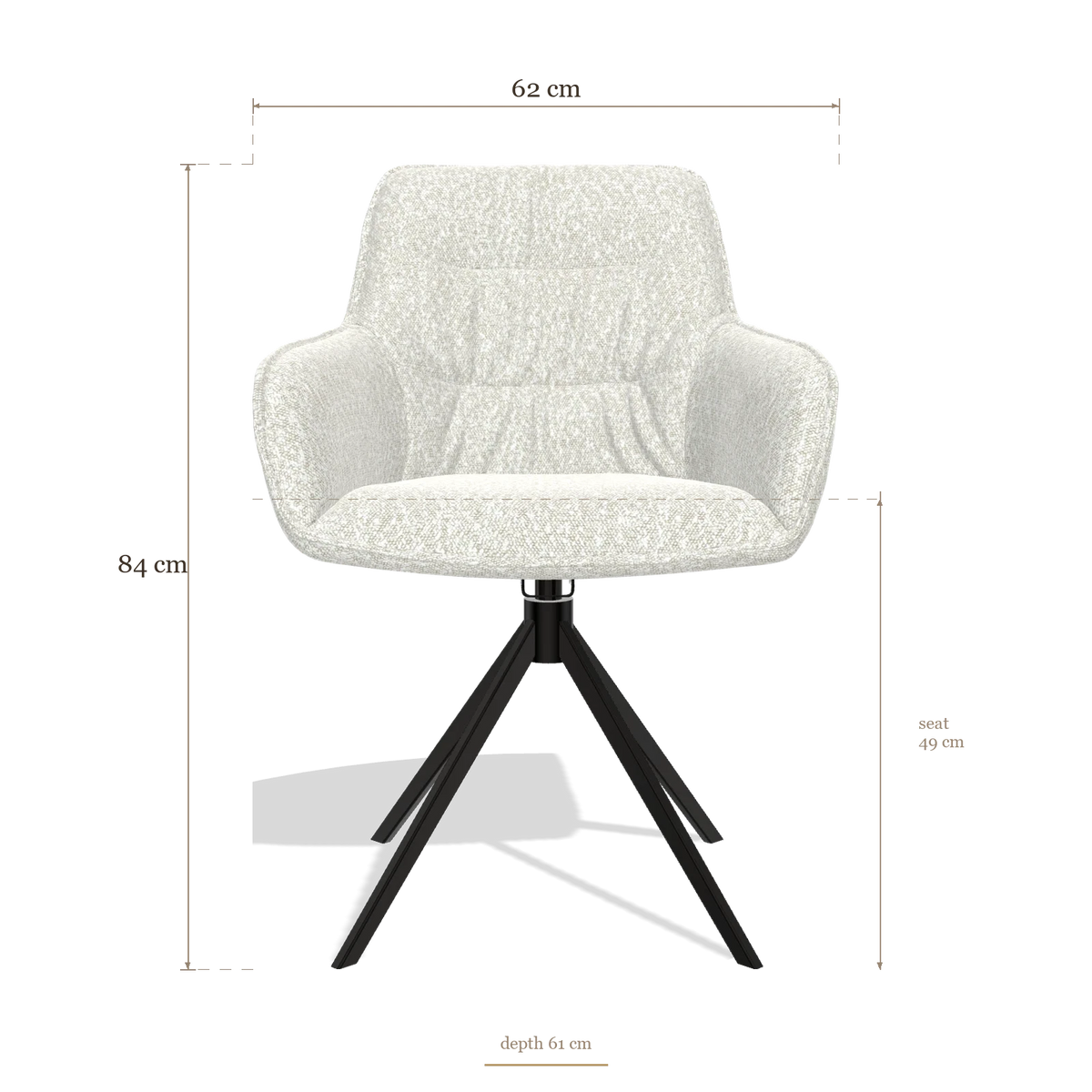 Dining Chair Como 6450, dimensions 62 x 61 x 84 cm