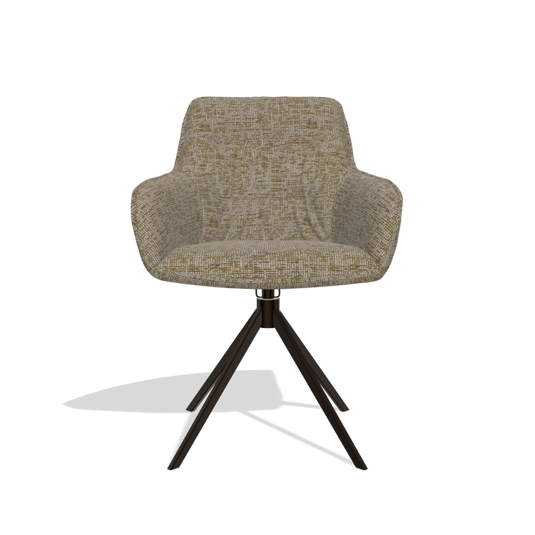 Esszimmerstuhl Como 6450 in Stoff Be Fine 25 (Taupe), Drehfuß in Espresso, Vorderansicht