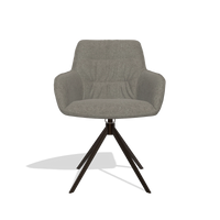 Dining Chair Como 6450 in Boogie 12 fabric (dark grey), espresso swivel base, front view