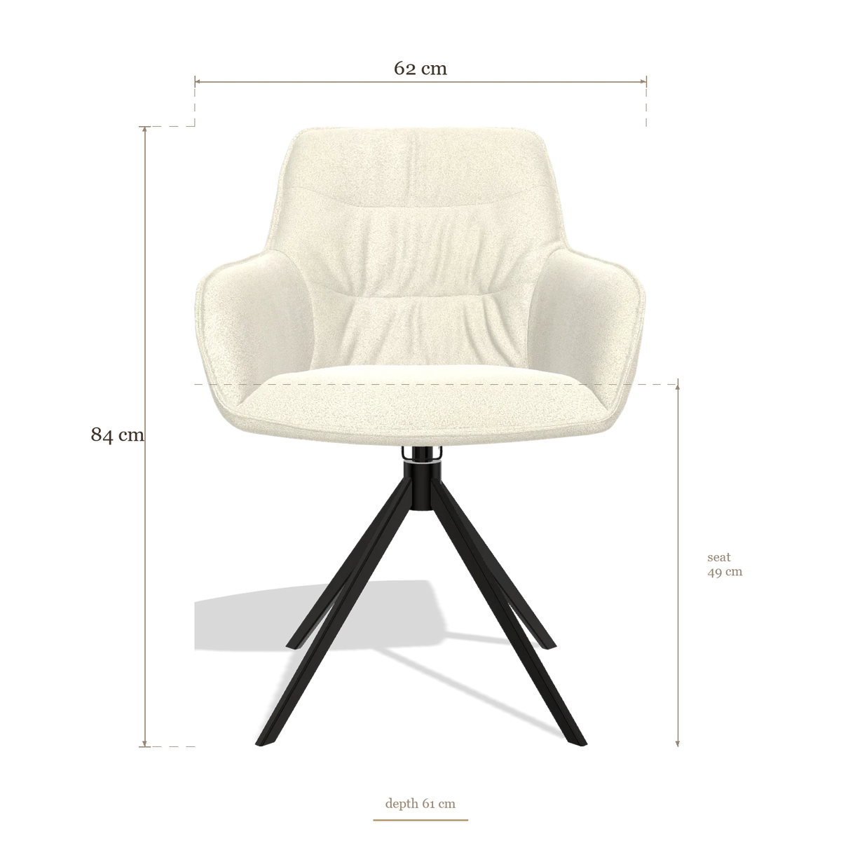 Dining Chair Como 6450, dimensions 62 x 61 x 84 cm