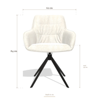 Silla de comedor Como 6450, medidas 62 x 61 x 84 cm