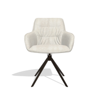 Silla de comedor Como 6450 en tela Bull 05 (gris claro), base giratoria en espresso, vista frontal
