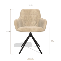 Silla de comedor Como 6450, medidas 62 x 61 x 84 cm