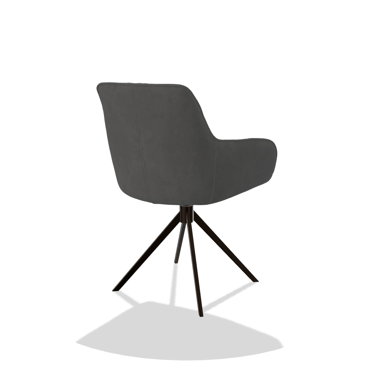 Esszimmerstuhl Como 6450 in Stoff Bull 67 (Dunkelgrau), Drehfuß in Espresso, Schrägansicht von hinten