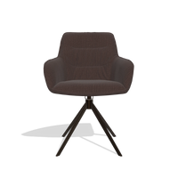 Dining Chair Como 6450 in Energy 34 fabric (chocolate), espresso swivel base, front view