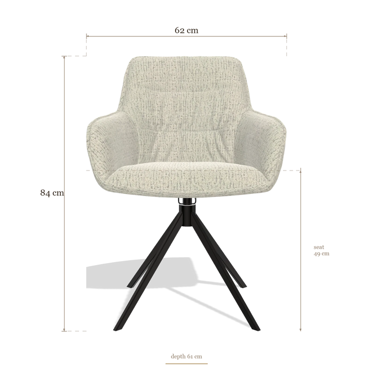 Dining Chair Como 6450, dimensions 62 x 61 x 84 cm