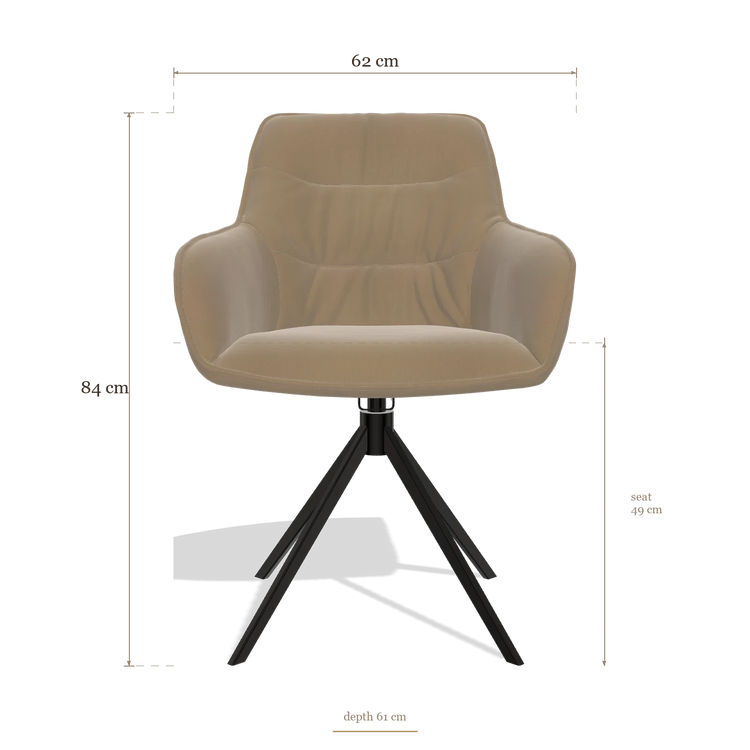 Dining Chair Como 6450, dimensions 62 x 61 x 84 cm