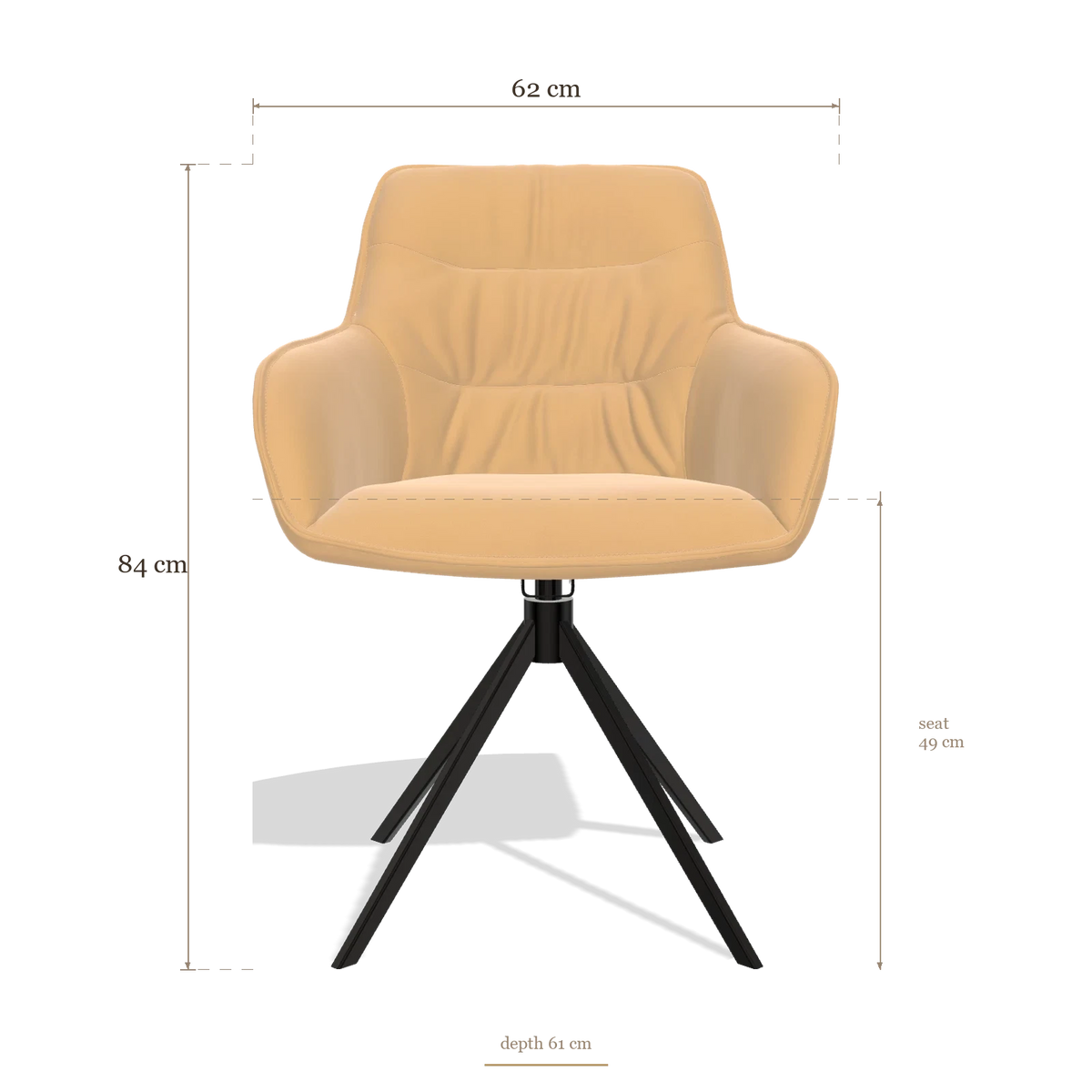 Dining Chair Como 6450, dimensions 62 x 61 x 84 cm