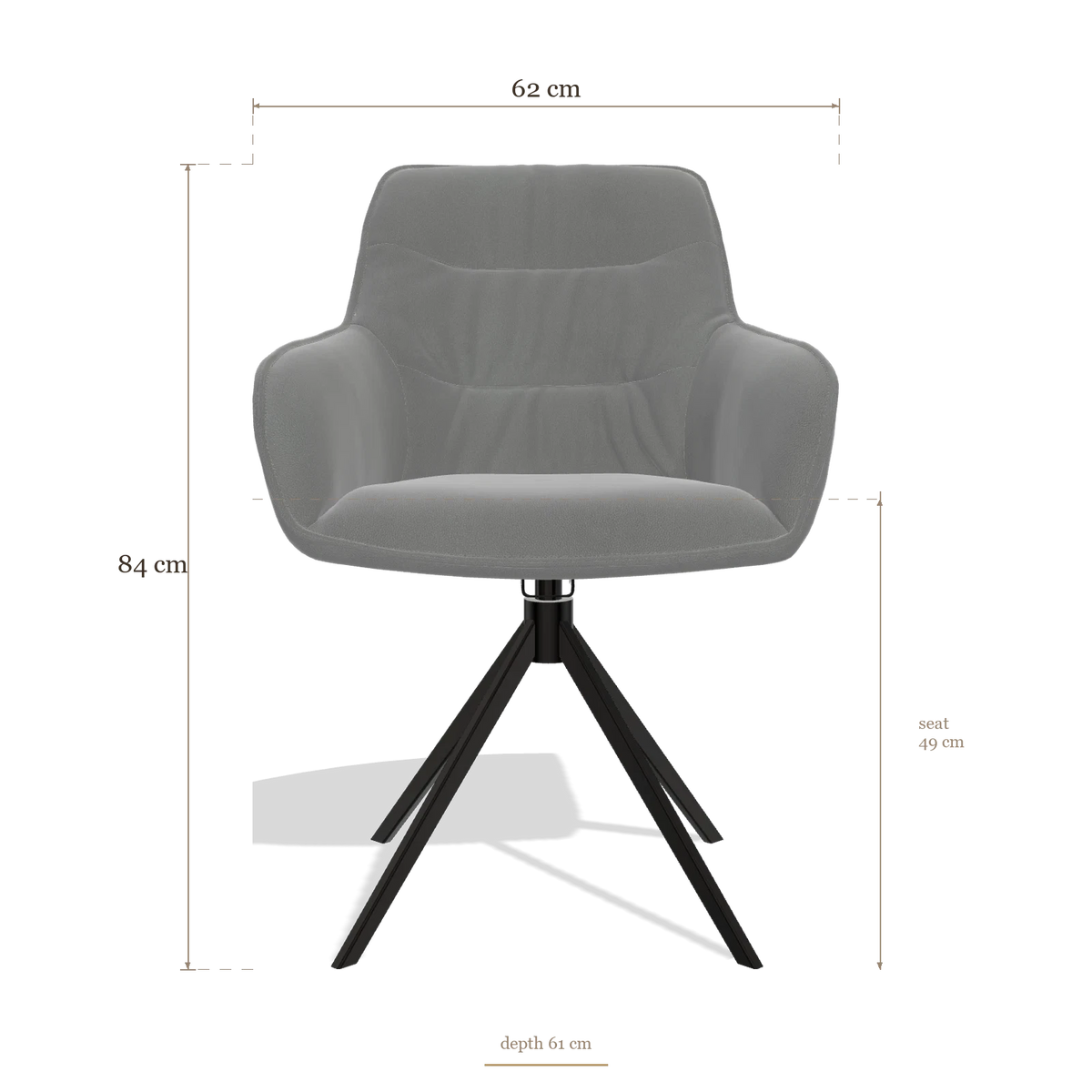 Dining Chair Como 6450, dimensions 62 x 61 x 84 cm