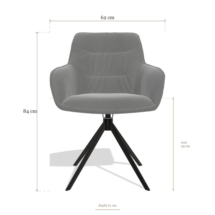 Dining Chair Como 6450, dimensions 62 x 61 x 84 cm