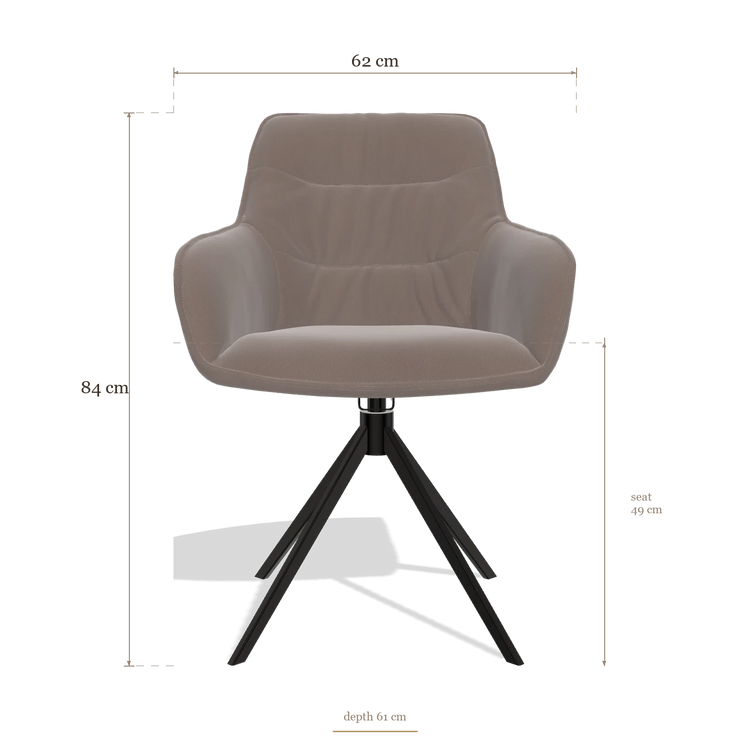 Dining Chair Como 6450, dimensions 62 x 61 x 84 cm