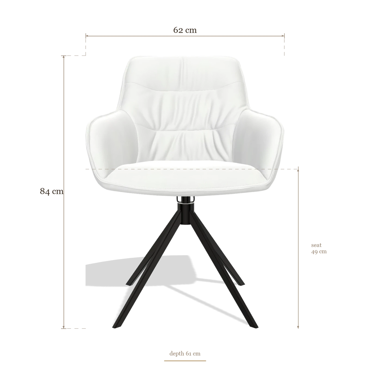 Dining Chair Como 6450, dimensions 62 x 61 x 84 cm