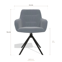 Chaise de salle à manger Como 6450, dimensions 62 x 61 x 84 cm