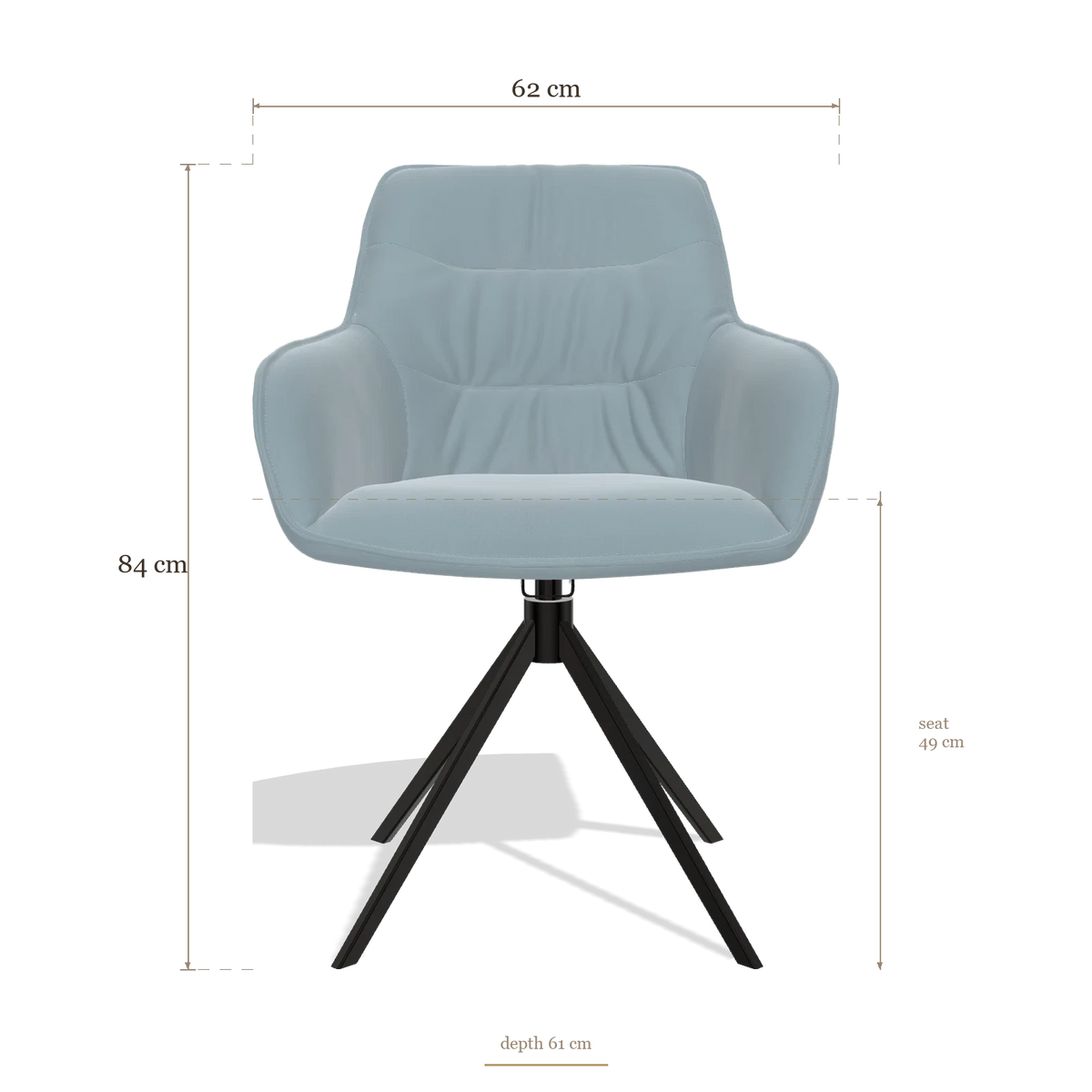 Dining Chair Como 6450, dimensions 62 x 61 x 84 cm