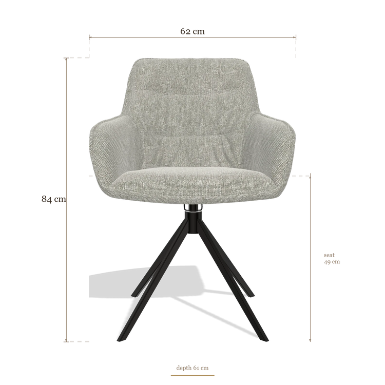 Dining Chair Como 6450, dimensions 62 x 61 x 84 cm