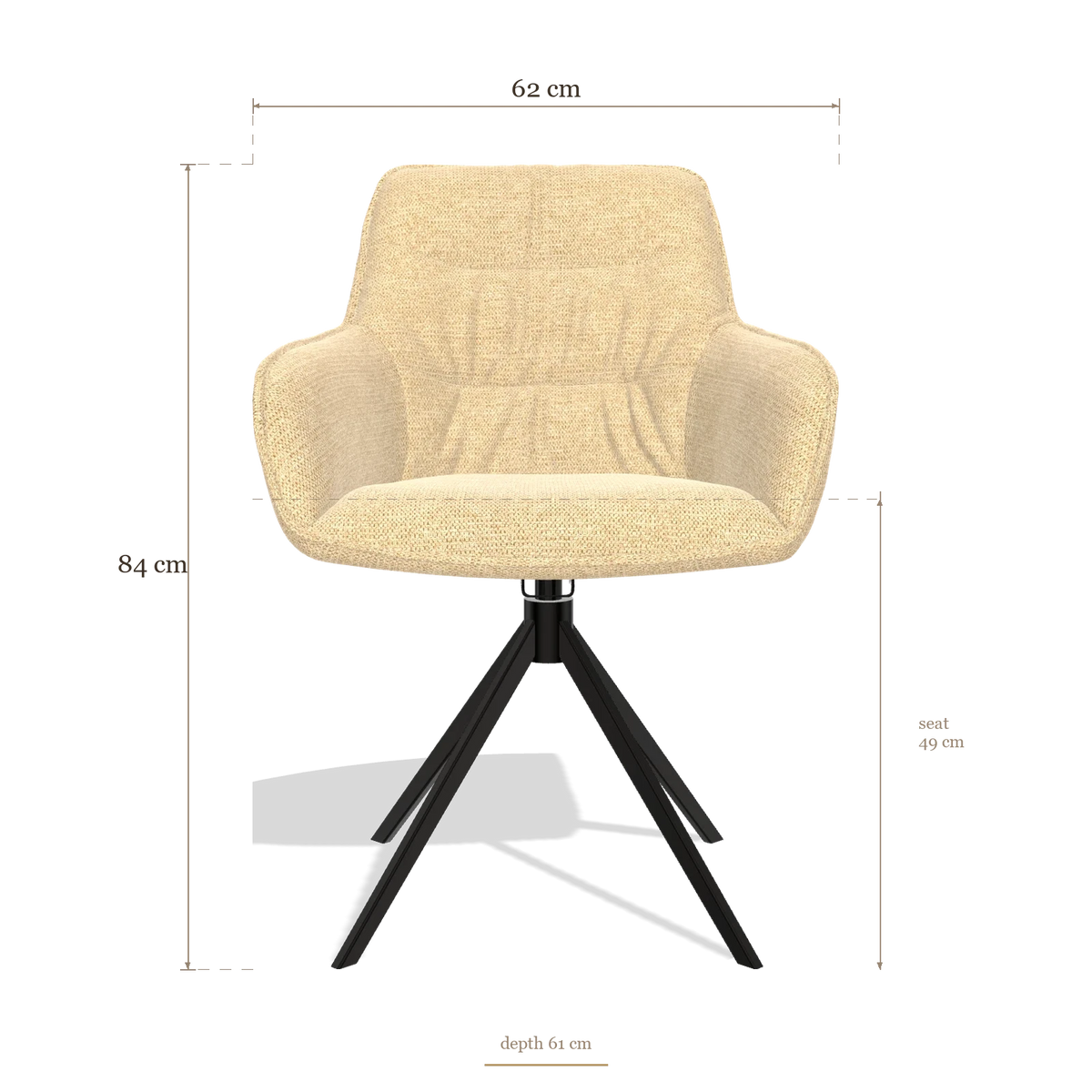 Dining Chair Como 6450, dimensions 62 x 61 x 84 cm