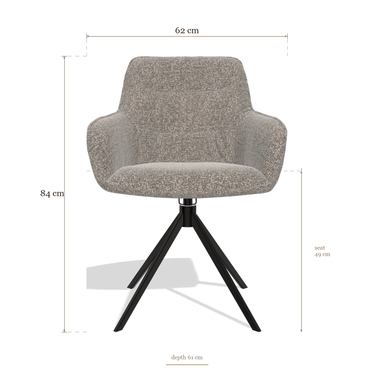 Dining Chair Como 6450, dimensions 62 x 61 x 84 cm