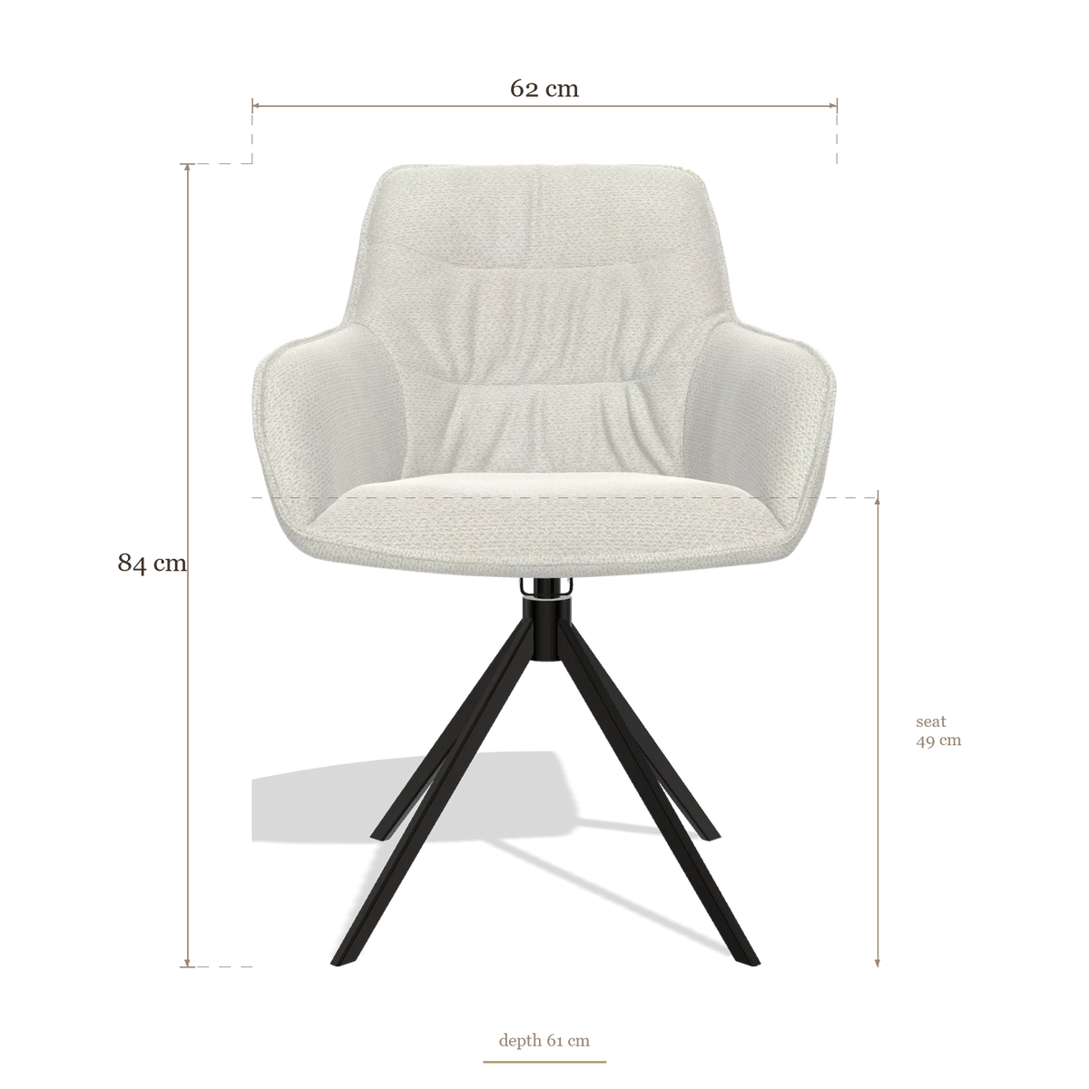 Sedia da pranzo Como 6450, dimensioni 62 x 61 x 84 cm