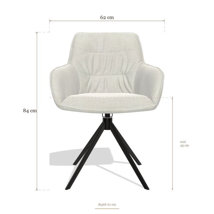 Sedia da pranzo Como 6450, dimensioni 62 x 61 x 84 cm