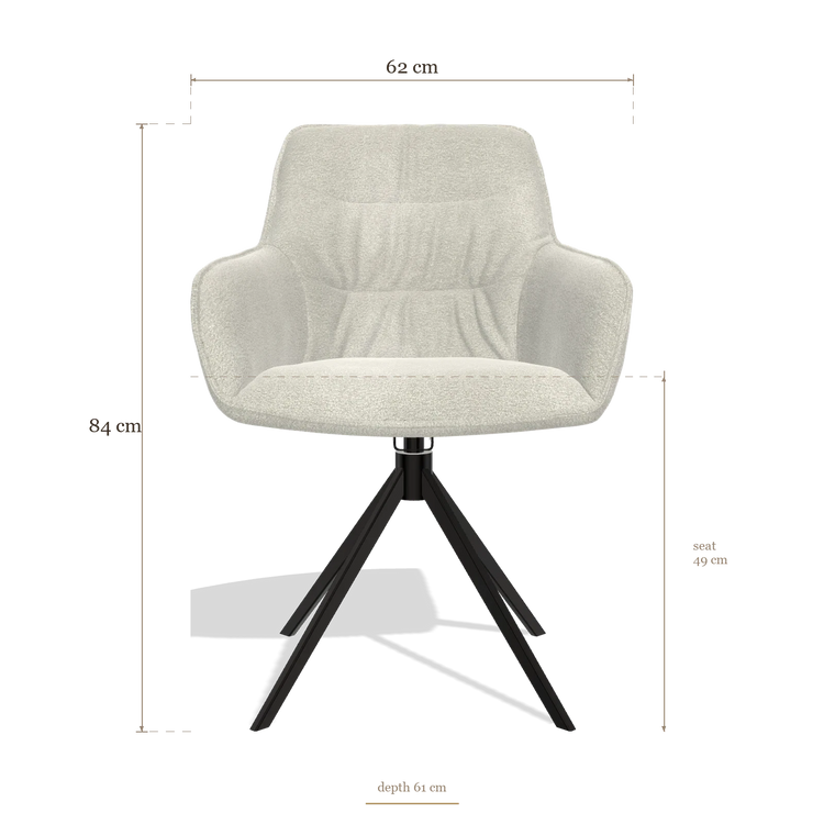 Sedia da pranzo Como 6450, dimensioni 62 x 61 x 84 cm