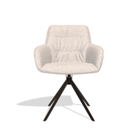 Chaise de salle à manger Como 6450 en tissu Venga 102 (gris clair), pied pivotant en espresso, vue de face