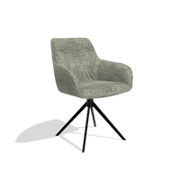 Esszimmerstuhl Como 6450 in Stoff Venga 156 (Taupe), Drehfuß in Schwarz, Schrägansicht