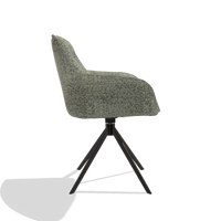 Esszimmerstuhl Como 6450 in Stoff Venga 156 (Taupe), Drehfuß in Schwarz, Seitenansicht