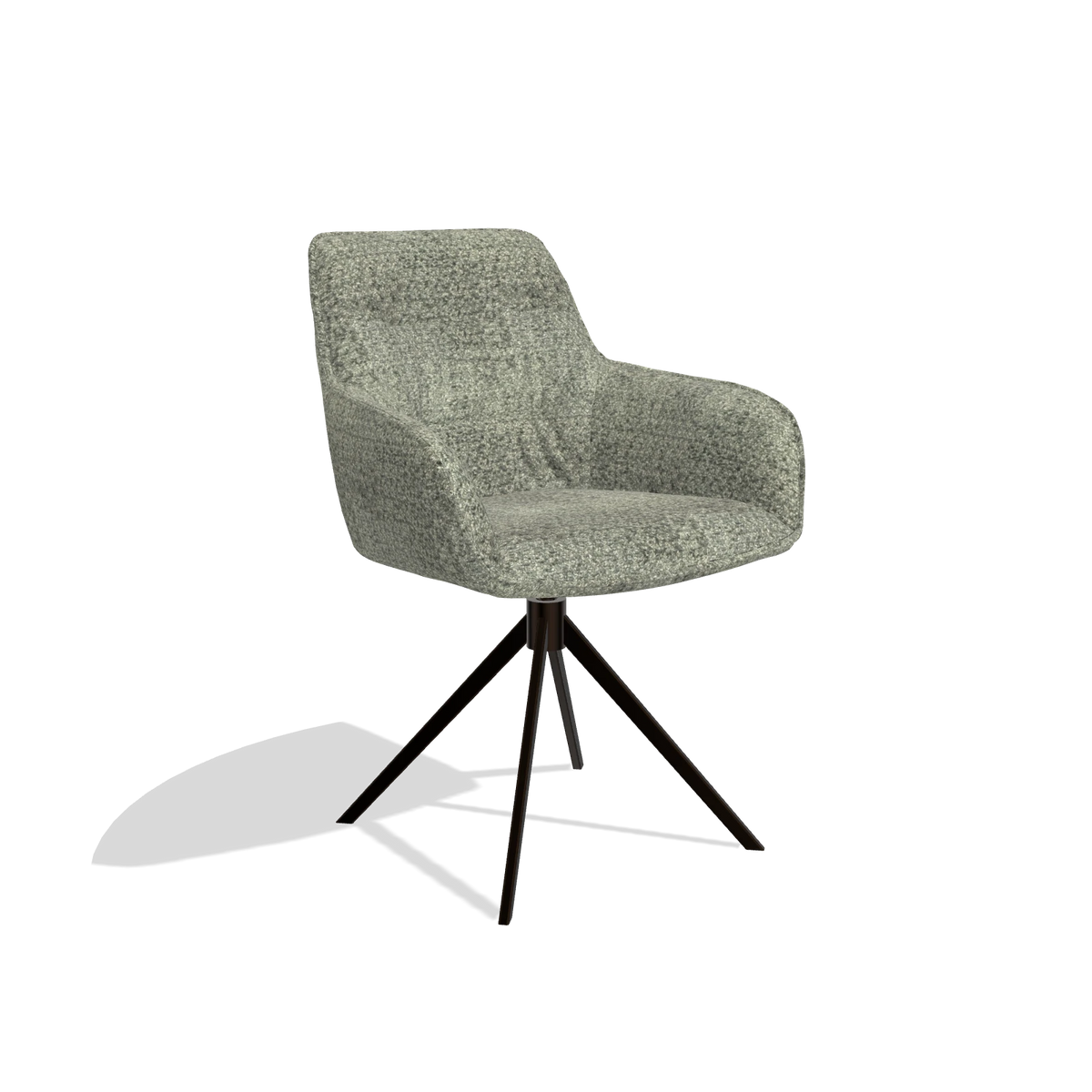 Esszimmerstuhl Como 6450 in Stoff Venga 156 (Taupe), Drehfuß in Espresso, Schrägansicht