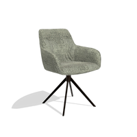 Esszimmerstuhl Como 6450 in Stoff Venga 156 (Taupe), Drehfuß in Espresso, Schrägansicht