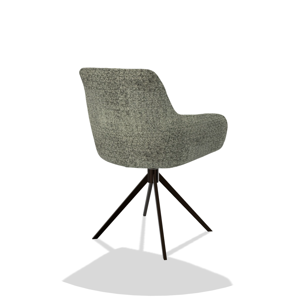 Esszimmerstuhl Como 6450 in Stoff Venga 156 (Taupe), Drehfuß in Espresso, Schrägansicht von hinten
